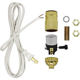 Creative Hobbies Make a Lamp or Repair Kit - All Essential Hardware, 3 Way Socket, and Matching Electric Cord (Gold)