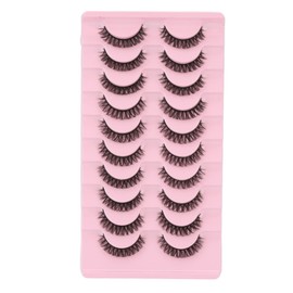 Dioche 10 Pares de Pestañas Postizas Rizadas, Extensión Ligera, Cómoda, Reutilizable, Maquillaje de Pestañas                                          