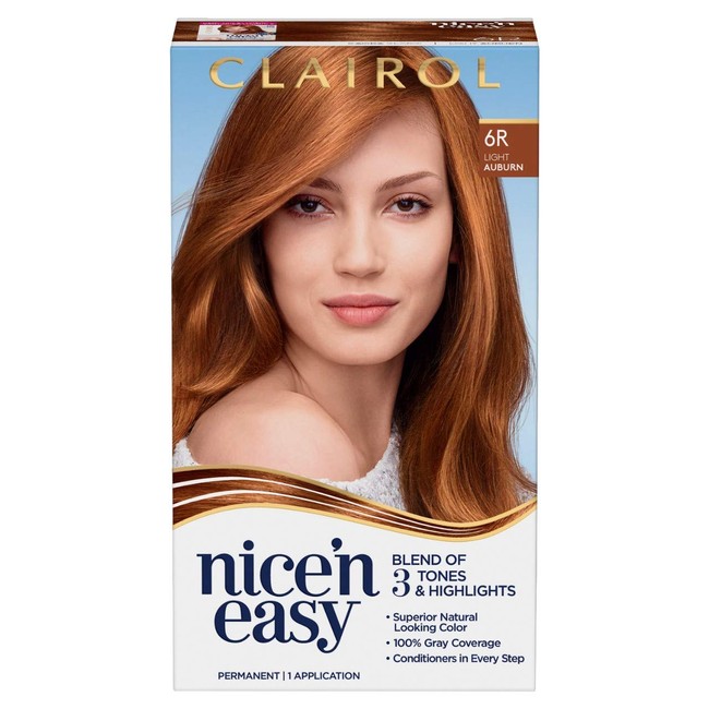 Clairol Nice'n Easy Permanent Hair Color, 6R Light Auburn, 1 Count
