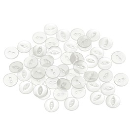 HARFINGTON 50pcs 20L White Round Sewing Buttons 12.5mm 1/2" Resin 2-Hole Fish Eye Craft Replacement Button for Craft Pants Dress Skirt Clothing Fastener Buttons