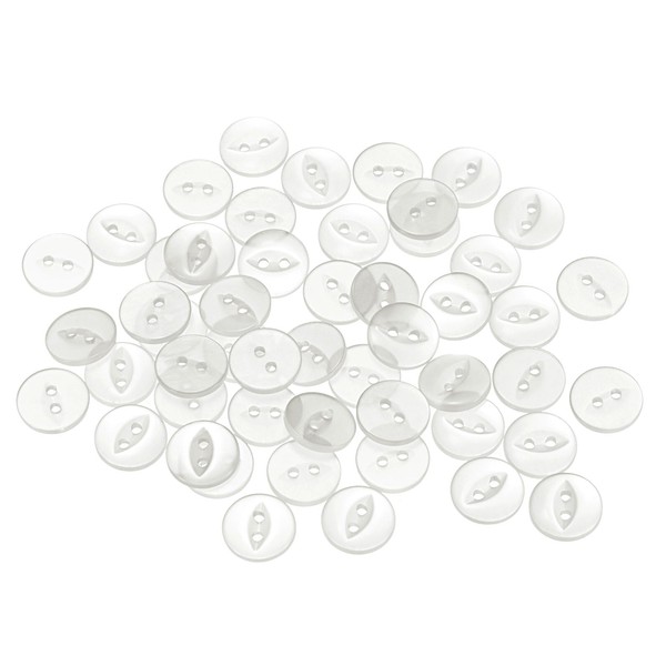 HARFINGTON 50pcs 20L White Round Sewing Buttons 12.5mm 1/2" Resin