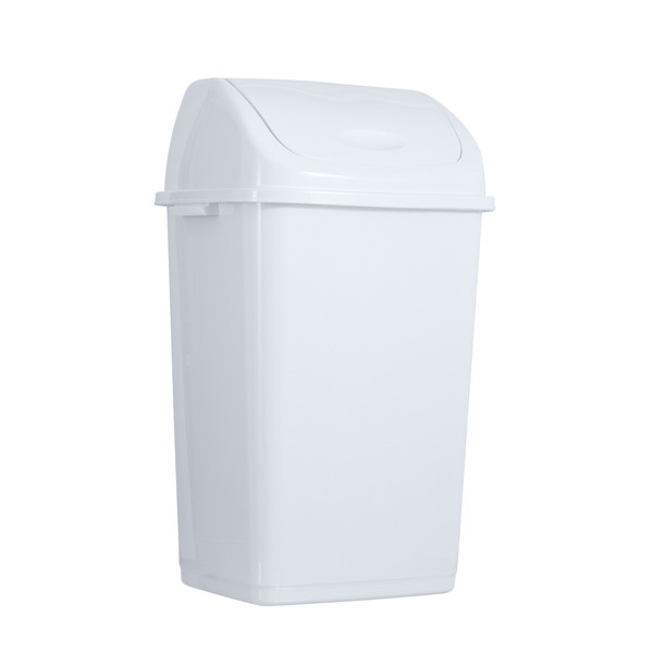 Superio Large Plastic Kitchen Swing Top Trash Can with Lid
