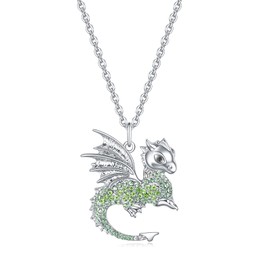 luomart Dragon Necklace Gifts for Girls,Women Dragons Necklaces Pendant Jewelry (Dragon Green)
