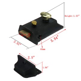 Bitray Night Latch - Traditional Anti-Theft Door Lock, Vintage Wooden Security Lock, Double Insurance, Black