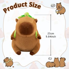 Capybara Plush Toy, Capybara Plush Toy with Turtle Backpack, Plush Dolls, Kawaii Plush Toy, Cuddly Tie for Children, Cuddly Toy, Cartoon Plush for Children's Birthday Gift, 30 cm