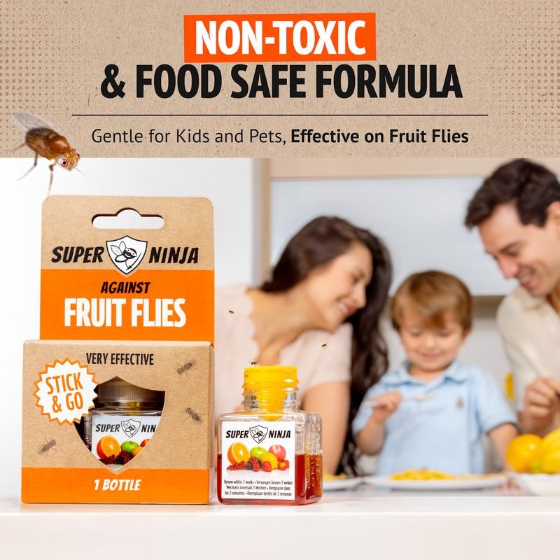 Super Ninja Fruit Fly Trap - Highly Effective Indoor Traps
