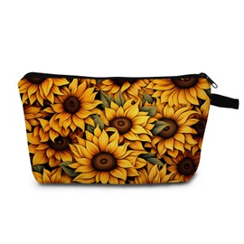 MoCaliduccious Sunflower Makeup Bag Small Pouch Gift for Women Travel Cosmetic Bag Organizer With Zipper Storage