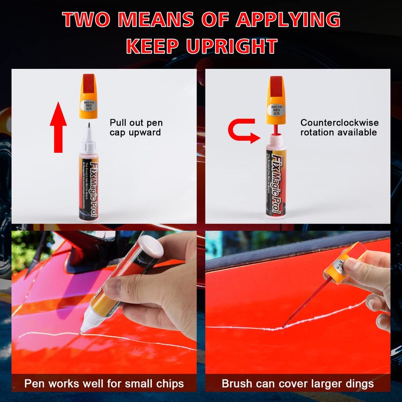 Ouzorp Car Touch Up Paint RED Fill Paint Pen Car