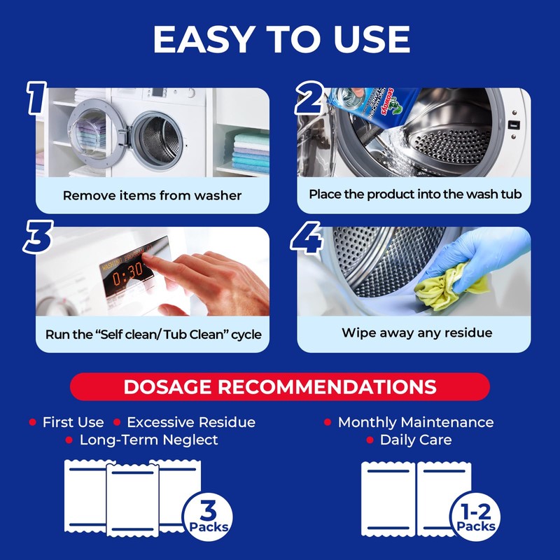 Seaways Washing Machine Cleaner Powder 4 Pack - Deep Clean