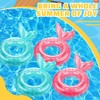 Junkin 6 Pcs Mermaid Tail Pool Floaties Inflatable Swim Float