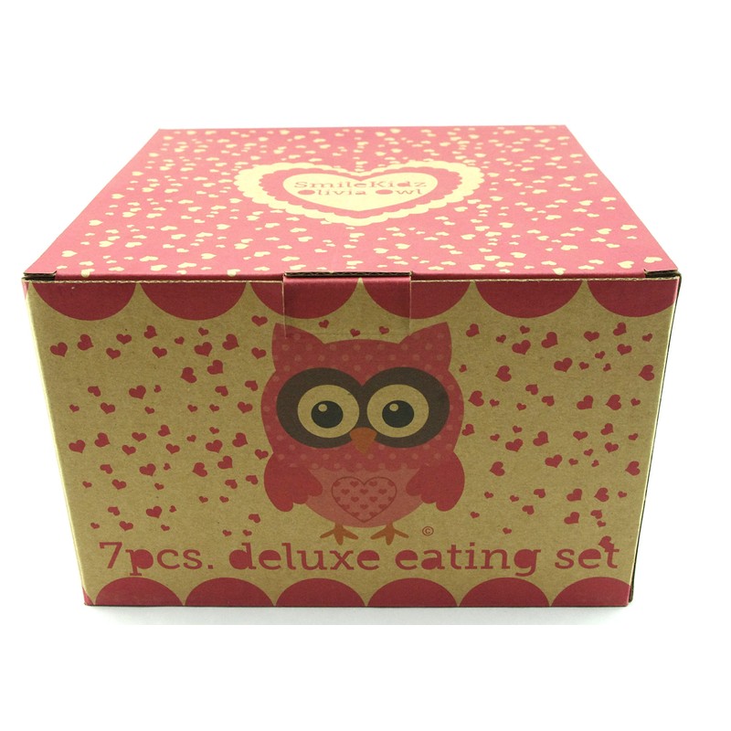 SmileKIDZ ~ OLIVIA OWL ~ Deluxe 7 Piece Eating Set
