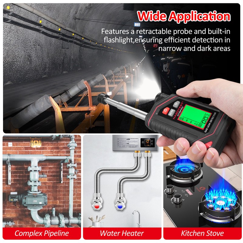 HABOTEST HT58PRO Rechargeable Natural Gas Detector Gas Leak Detector with