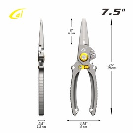 danco Orca Aluminum Fishing Side Cutters with Sheath, Fishing Line and Wire Cutter, Saltwater Safe, Fresh/Saltwater Fishing