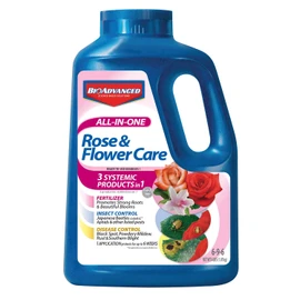 BioAdvanced All-In-One Rose and Flower Care I Granules - Fertilizer, Insect Control & Disease Control - Prevents Pests and Diseases - Up to 6 Weeks Protection - 4 lb Bottle
