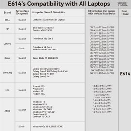 Smatree 15.6 inch Anti-Shock Laptop Sleeve Bag Tailored for ASUS Vivobook Pro 15 OLED K6502, ExpertBook B1 B1502/P1 P1503, Zenbook 15 OLED Laptop UM3504, Vivobook 15X/Go 15 OLED, Black (E614)