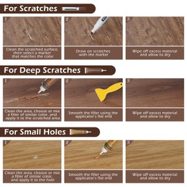 Wood Furniture Repair Kit: 12-Color Filler and 8-Color Markers - Wood Touch Up for Scratches/Cracks/Holes/Stains in Floors/Table/Cabinets(Hardwood/Laminate)