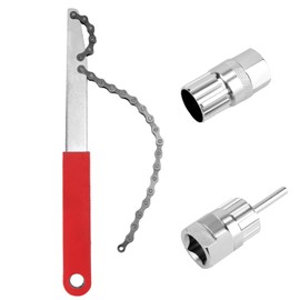 QWORK® Bike Chain Whip Tool Set, Universal Bicycle Cassette Chain Sprocket Removal Tool for 8/9/10 Speed