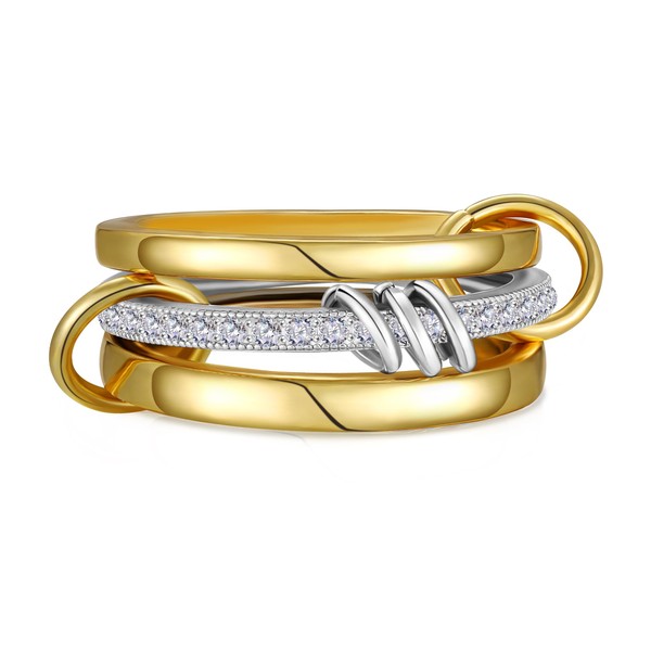 Rajputana Sterling Silver Ring Interlocked Stackable Rings for Women Mixed