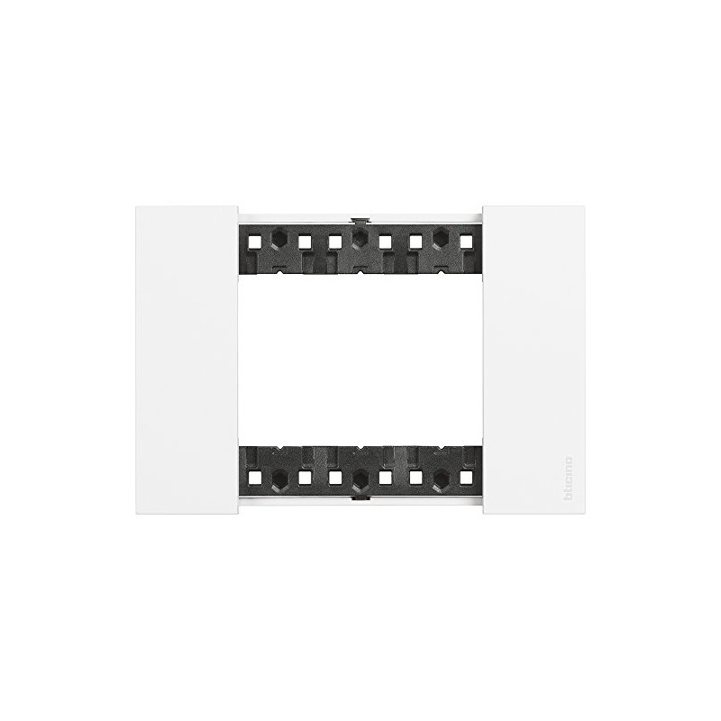 Bticino KA4803KW Living Now 3-Module Plate, White, 120 x 50