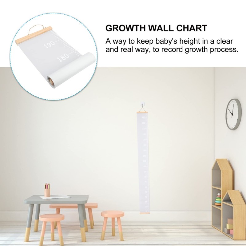 Alipis Canvas Growth Chart Height Recording Ruler, Wood Frame Canvas