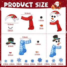 JULMELON Merry Christmas Door Magnets Decorations Magnetic Garage Door Decor Set Refrigerator Car Magnets Snowman Stickers Decal Face Set for Outdoor Xmas Holiday Party Home Decorations Supplies