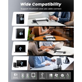 TATTMUSE Portable Thermal Printer A4, A28U Wireless no Ink Printer Weighs only 585g, Support A4/A5/B5, Compatible with iOS Android Tablet Laptop, Bluetooth Printers for Home use & Mobile Office Black