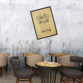 Unbranded Life Is Like A Bicycle Funny Inspirational Quote Cafe Style Vintage Wall Poster