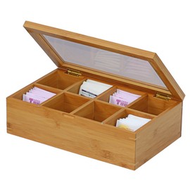 Oceanstar - TB1323 Oceanstar Bamboo Tea Box, 12 Inch, Natural