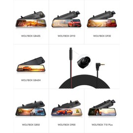 WOLFBOX 98Feet Rear Camera Extension Cord Cable (4 pin,2.5mm) for G840S /G910/ G930 / G840H(Type-c) / G850 / G900, Most Small Cars can Simply use The Original Rear Camera Cable