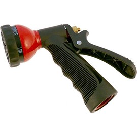 New Resources Group Metal Hose Nozzle Pistol Sprayer- Auto Shut-Off, Lawn & Garden Outdoor Water Saver, conserve, Red, 6 position
