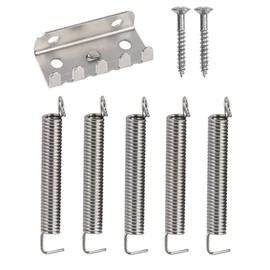 TUOREN 8pcs Vintage Tremolo Tension Springs Claw Kit for Fender Stratocaster Floyd Rose Style Electric Guitar (Silver)