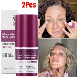 2 PIEZAS Calcio Hidratante Multi Bálsamo Antiarrugas Núcleo Stick para Cuidado Facial