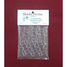12 Pack of Hidden Channel VALANCE CLIPS for 2" WOOD Mini BLINDS - Longer Style