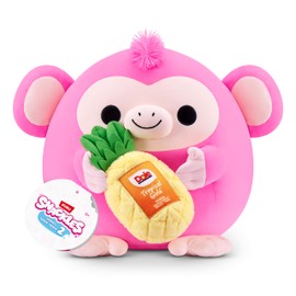 Snackles Series 2 Wave 2, Snack Swap, Monkey, 35 cm by ZURU Cuddly Squishy Comfort Plush with License Snack Brand Accessory (Monkey, Dole Pineapple)