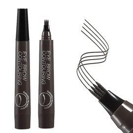 Eyebrow Pencil, Liquid Waterproof Eyebrow, Eyebrove Microbrading Pen, 4 Pieces Eyebrow 1 x 4 Pictures, Simulates Liquid Eyebrow with Clear Roots of Wild Eyebrow Color-04#Ash Brown