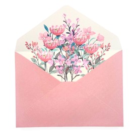 2 Western Envelopes Flower Pattern with Diamonds (20 Sheets) Pink Envelope Flower Stylish Greeting Card Postcard Message Card Shop Card Western 2