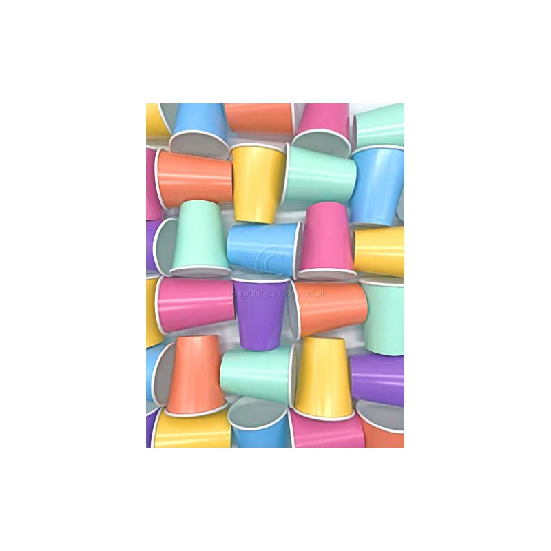 Beautiful Balloons Pastel Rainbow Paper Party Cups x 35 cups