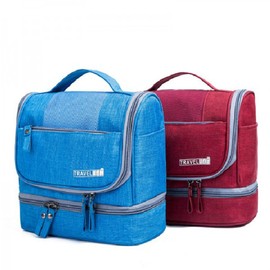 Hanging Bag Travel Cosmetic Kit Large Organizer Wet Dry Culture Kit Makeup Set Expressionist Mascara, blue, standard size