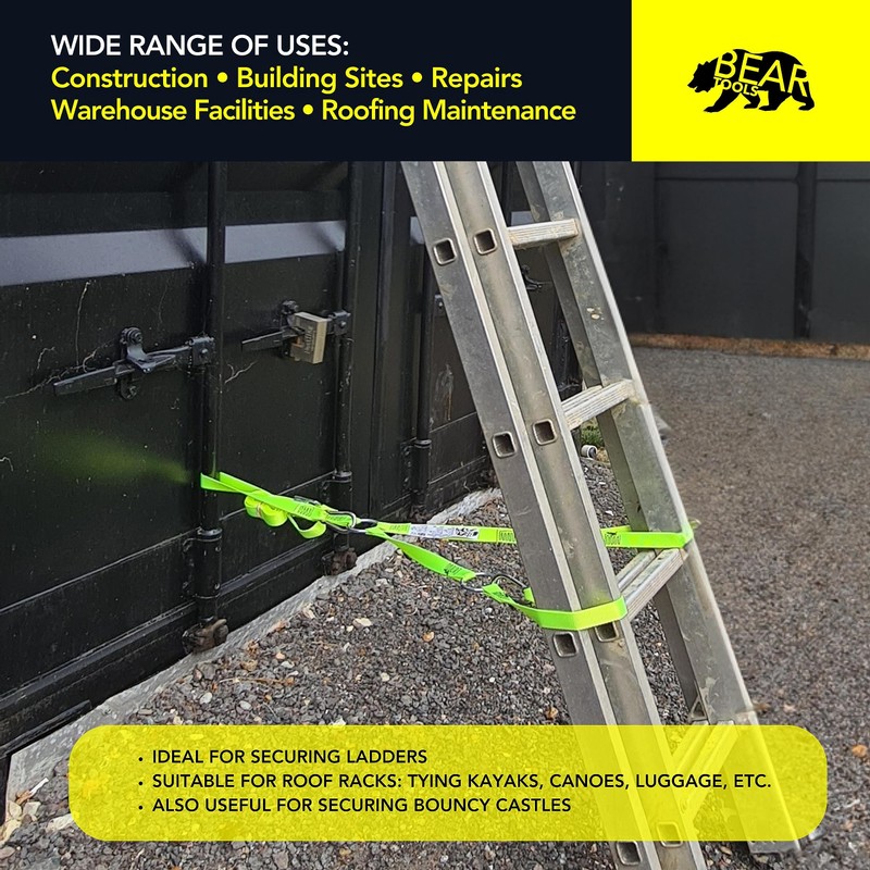 BearTOOLS Hi-Vis Ladder Yoke+3 Meter Hi-Vis Ladder Strap C/W Cam