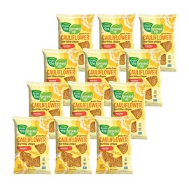 From the Ground Up Cauliflower Tortilla Chips Nacho Flavor, Made with Real Cauliflower, Plant Based, Non GMO, Gluteen Free, 4.5 Ounce (Pack of 12)