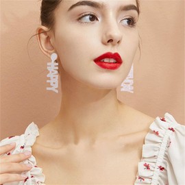 ONLYJUMP Birthday Earrings Acrylic Glitter Colorful Happy Birthday Drop Dangle Earrings For Women Sparkling letter earrings Birthday Party Jewelry Gifts (Pink)