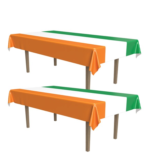 Beistle Irish Tablecovers, 54” x 108”, 2 Pieces – Plastic