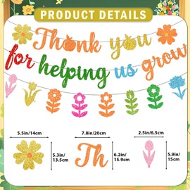 Thank You Banner Thanks for Helping Us Grow Banner Teacher Appreciation We Appreciation Decorations for Teachers Day Party Decorations