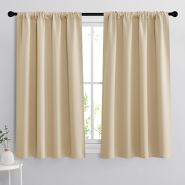 RYB HOME Blackout Curtains Small Window Treatment Blackout Draperies Decorate Window for Bedroom Living Room Study Room Loft, W 42 x L 54, Biscotti Beige, 2 Pcs
