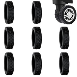 EOYVAIL Koffer & Trolleys,8 Stück schwarze Koffer Ersatzrad Gummiabdeckung Trolley Koffer Schutzhülle Zubehör Reisekoffer Leise Radabdeckung Universal Rad Gummiring