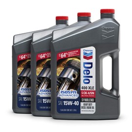 Chevron Delo 400 XLE SAE Synblend Synthetic Blend Oil 15W40, 1 Gallon, Case of 3
