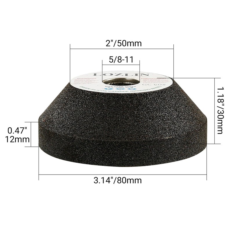 LOZLIN 3 Inch Silicon Carbide Grinding Wheel for Angle Grinder