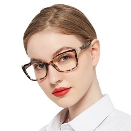 OCCI CHIARI Bifocal Computer Glasses for Women 1.0 Oversized Reading Glasses Blue Light Readers 1.0 1.5 2.0 2.5 3.0 3.5 (Demi,1.0)
