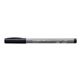 STAEDTLER Soft Brush Pen Pigment Arts, Intense Black, Soft Brush Tip for Particularly Variable Line Widths, Premium Drawing Ink, Waterproof, 10 Brush Pens in Cardboard Case, 372-99