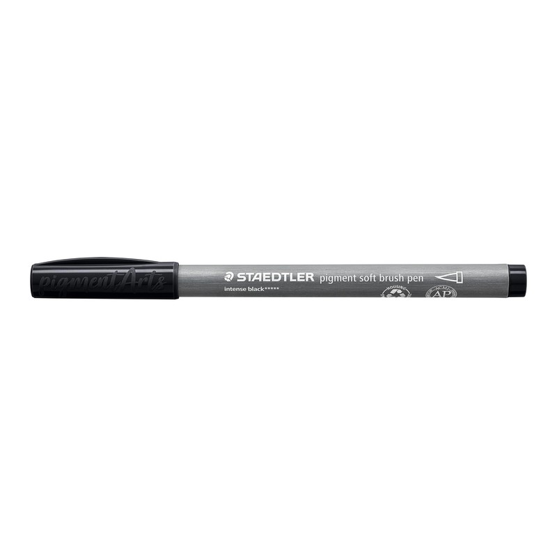 STAEDTLER Soft Brush Pen Pigment Arts, Intense Black, Soft Brush